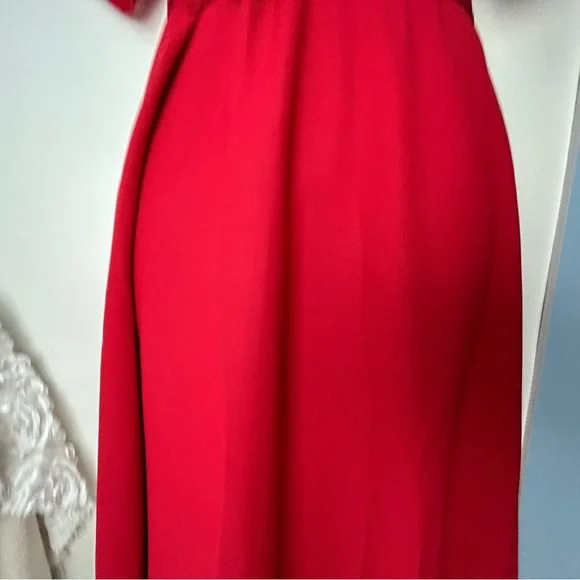 Vintage‎ Y2K Perceptions Bright Red Party Dress Midi Size 10 - Picture 5 of 15